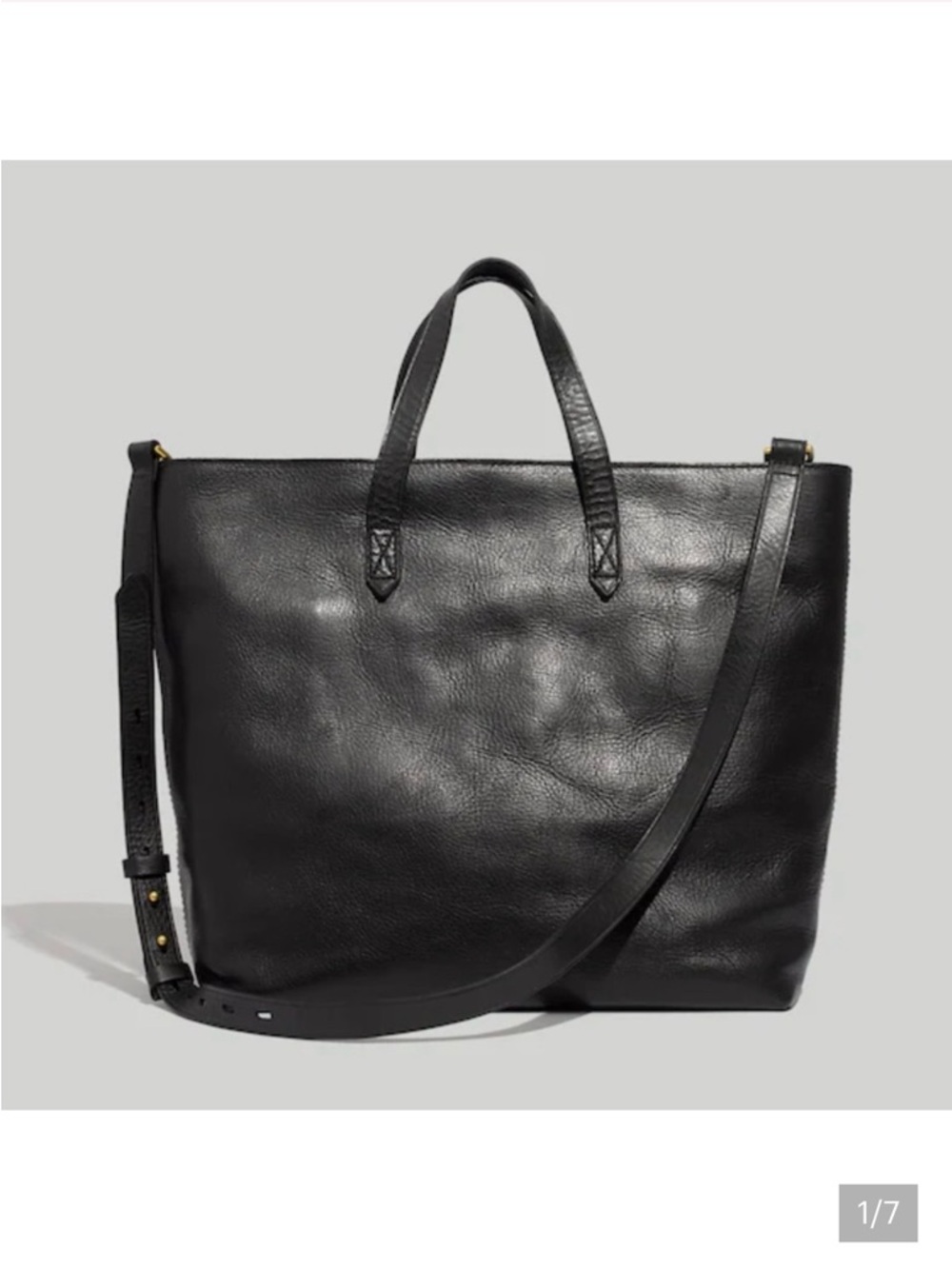 MADEWELL | Zip-Top Transport Carryall
Black Leather Tote Bag with Strap